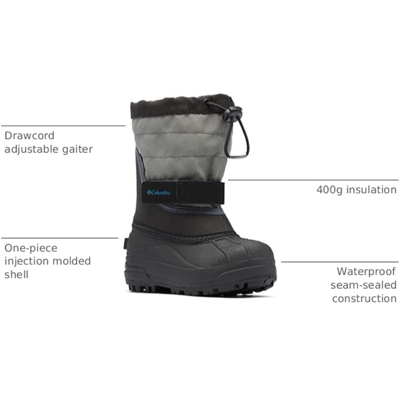 Columbia Waterproof Black and Gray Snow Boots - Picture 9 of 9